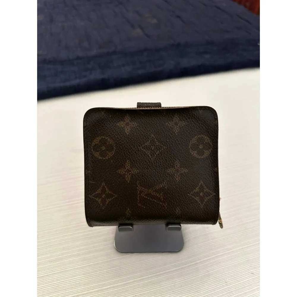 Louis Vuitton Brown & Tan Monogram Snap & Zip Wallet